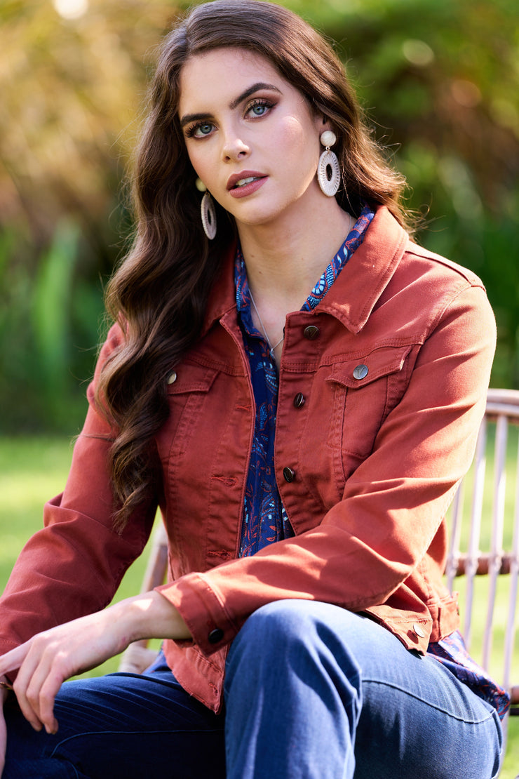 Jacket - Long SLV Knit Denim by Vassalli TOP SELLER!