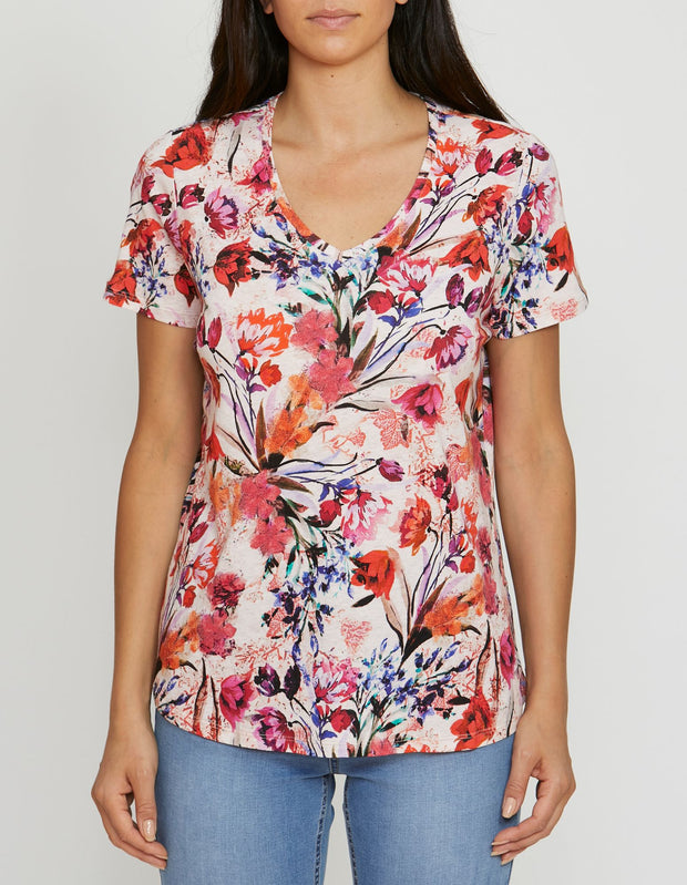 Top - Botanical Floral Printed Tee by JUMP