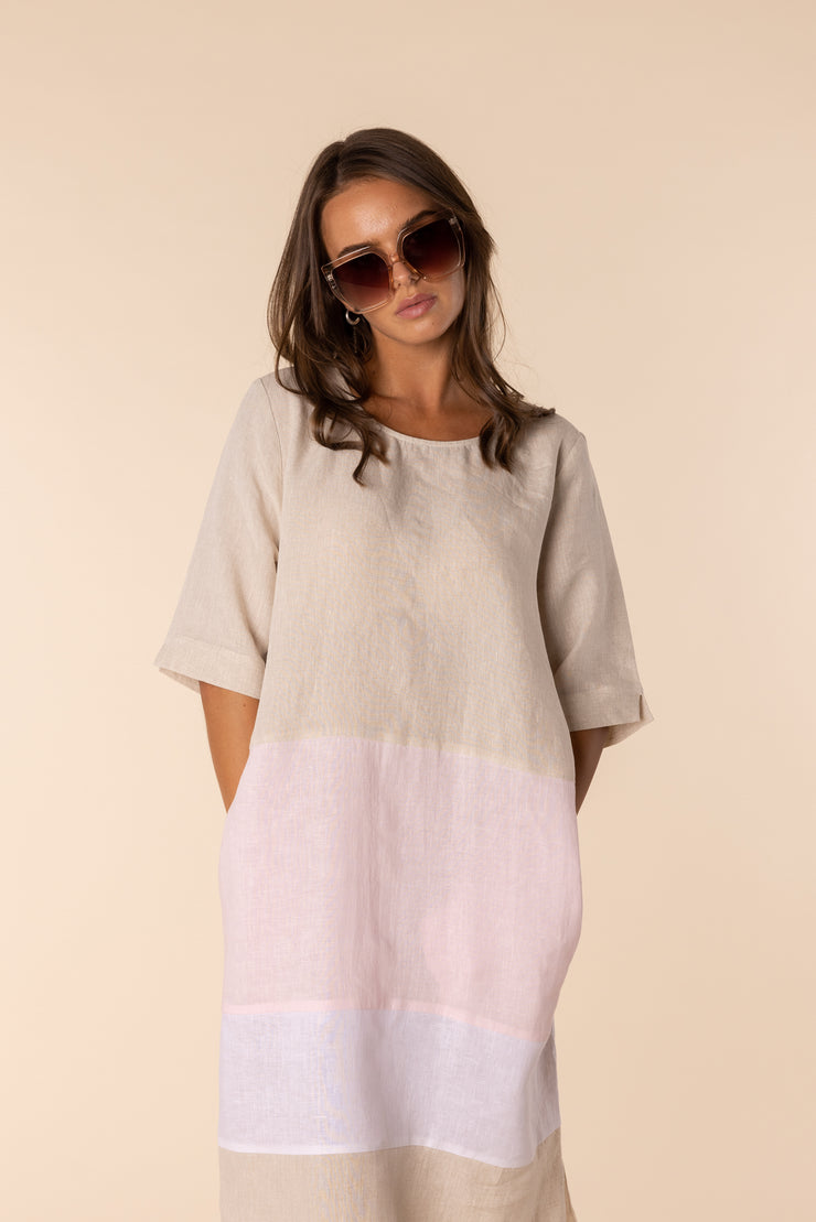 Dress - Panel Linen Shift