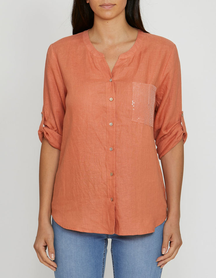 Top - Sequin Pocket Shirt by JUMP