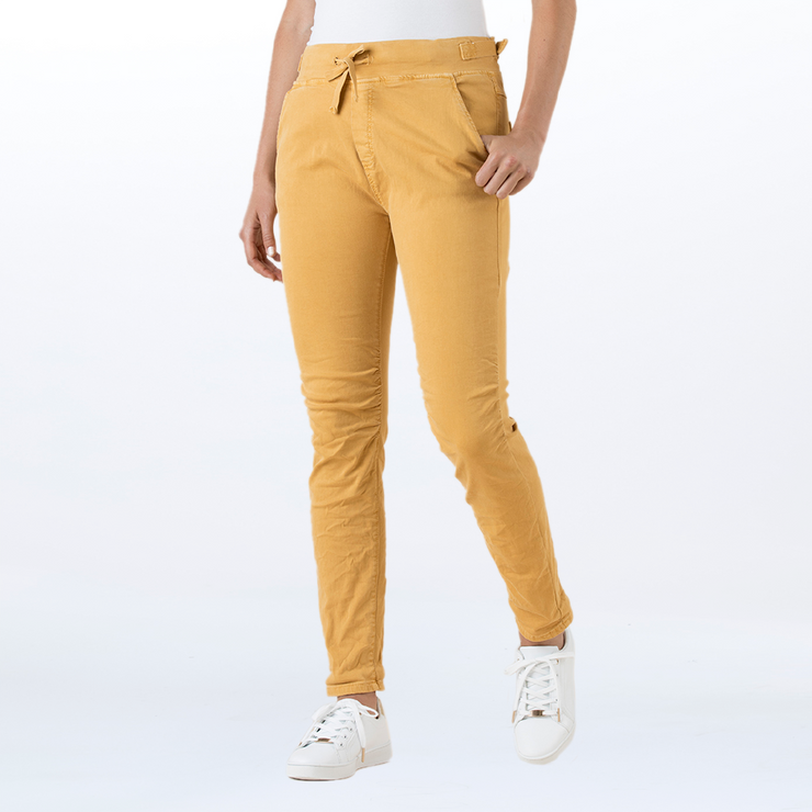 Pant - Tie Front Gathered Jogger Jeans
