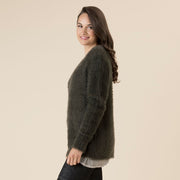 Jumper - Faux Fur Dark Khaki by Threadz