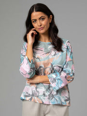 Top - Magnolia Print by Yarra Trail