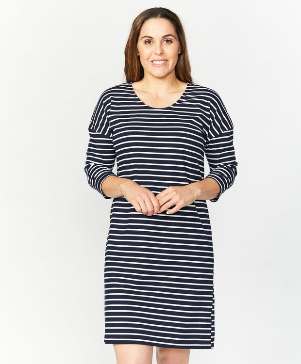 Dress - Stripe 3/4 SLV by SEE SAW