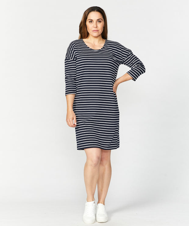 Dress - Stripe 3/4 SLV by SEE SAW