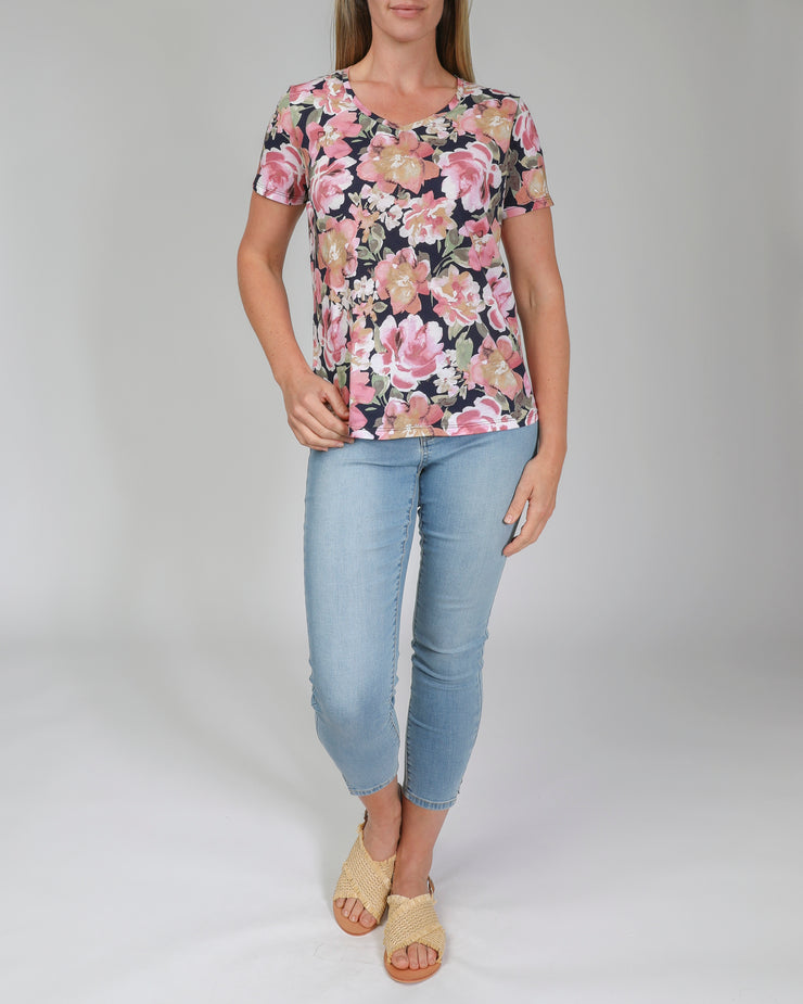 Top - V Neck Floral by JUMP