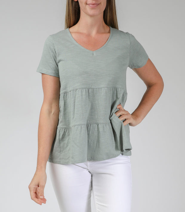 Top - Tied V Neck Tee by JUMP