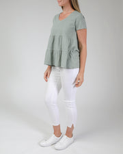 Top - Tied V Neck Tee by JUMP