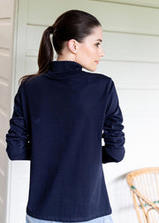 Top - Navy Cotton Skivvy by Goondiwindi Cotton