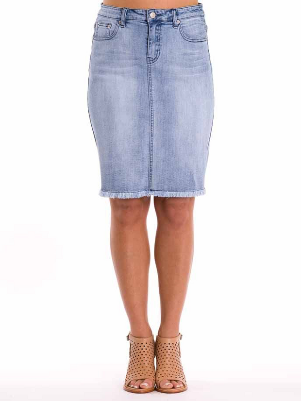 Skirt - Denim Fringe Hem by PingPong