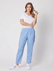 Pant - Ribbed Waist Linen by GS
