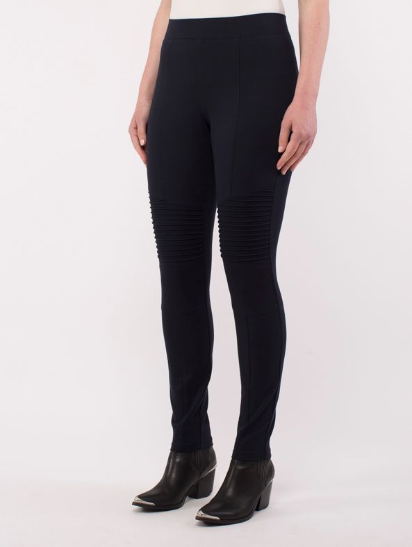 Pant - Navy Ponti Biker Legging by PingPong