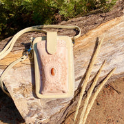 Bag - Stone Zip Round Leather Phone Wallet