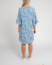 Dress - Tie Cuff Tropic Print by JUMP
