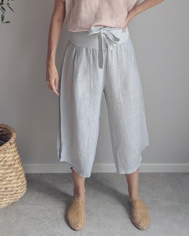 Pant - Lalia 7/8 Wide Leg Italian Linen by Purolino