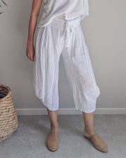 Pant - Lalia 7/8 Wide Leg Italian Linen by Purolino