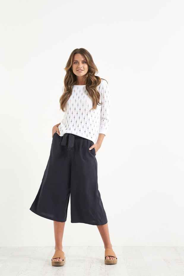 Pant -  Linen Lyo Lin Tie Front Flare by JUMP