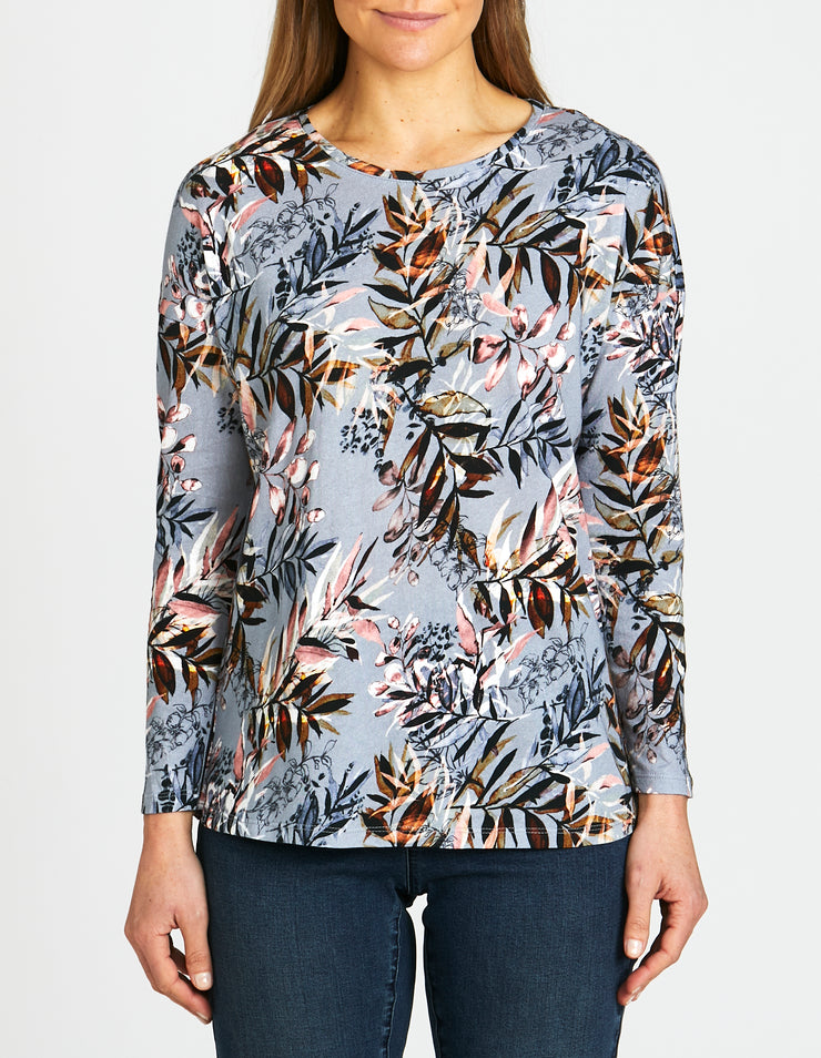 Top - L/SLV Autumn Leaf by JUMP