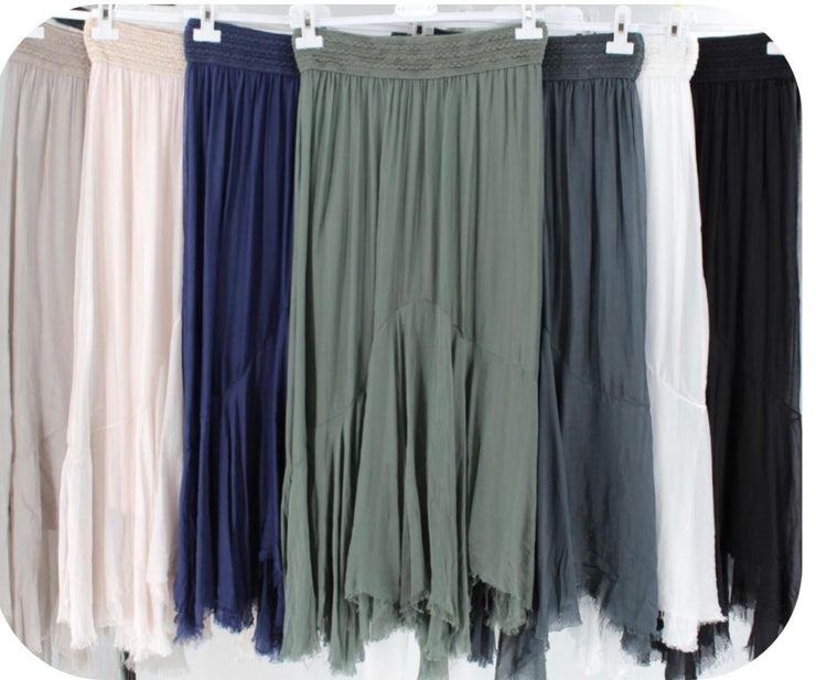 Skirt - Tiered Italian Silk