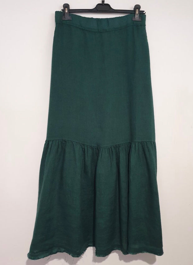 Skirt - Italian Linen Frayed Hem Maxi