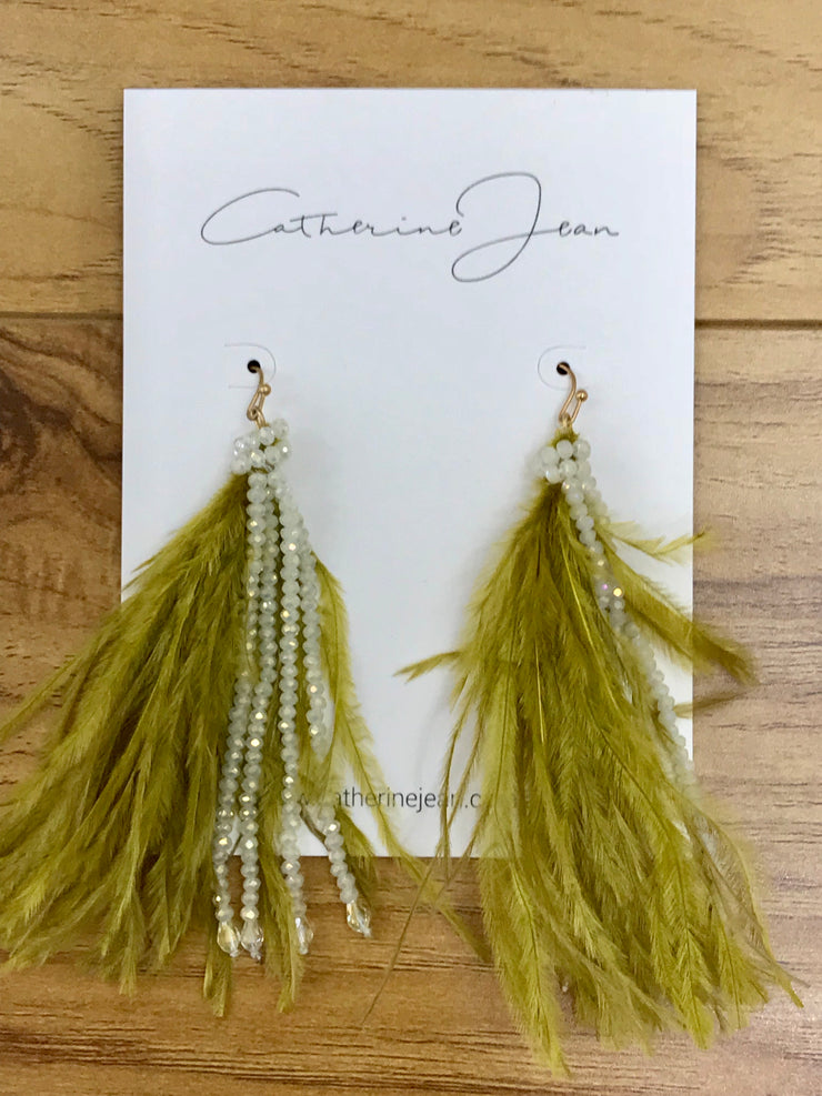 Earring - Rihanna Feather Beaded