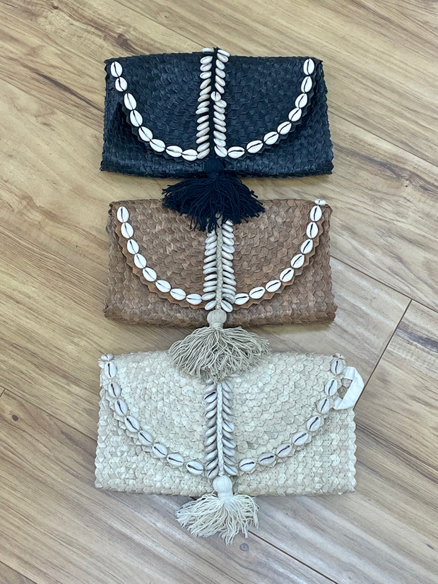 Bag - Moroccan Clutch Shell Tassel with Strap