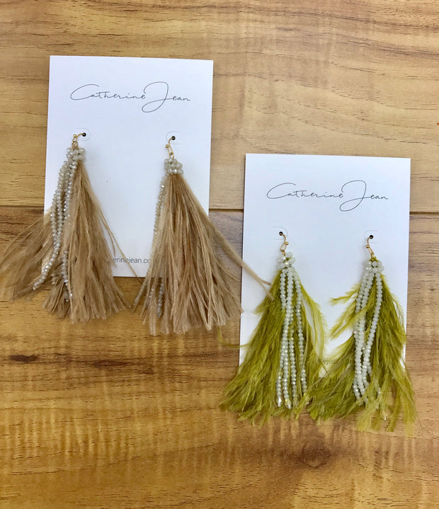 Earring - Rihanna Feather Beaded
