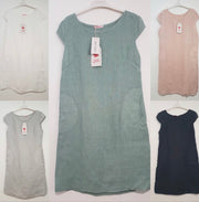 Dress - Italian Linen Straight Cap SLV