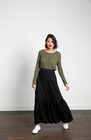 Skirt - Italian Linen Frayed Hem Maxi