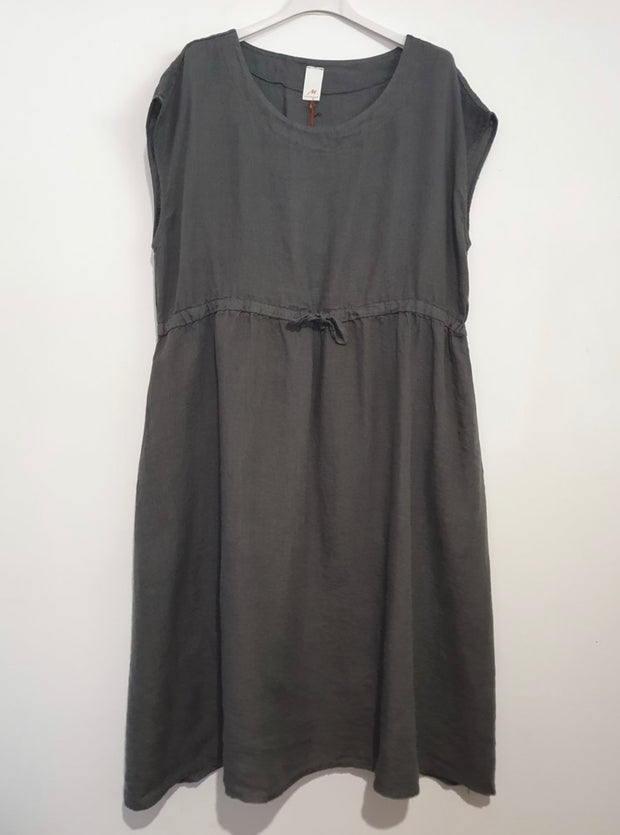 Dress - Italian Linen Drawstring Dress