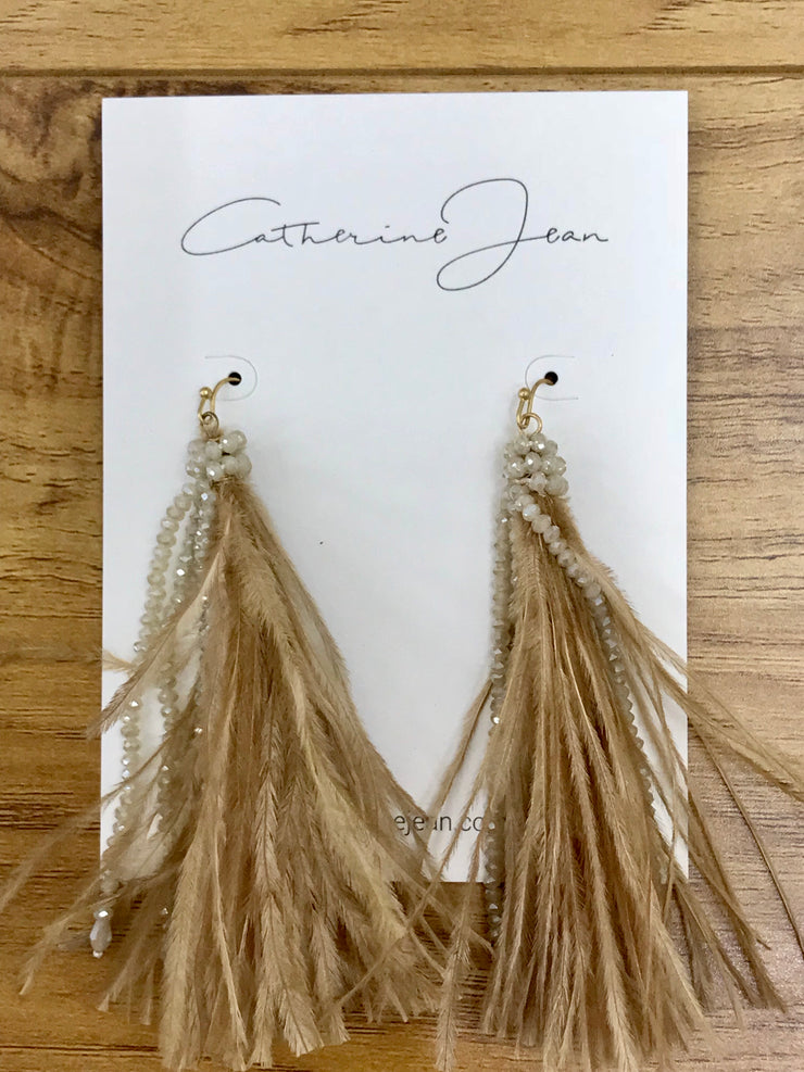 Earring - Rihanna Feather Beaded