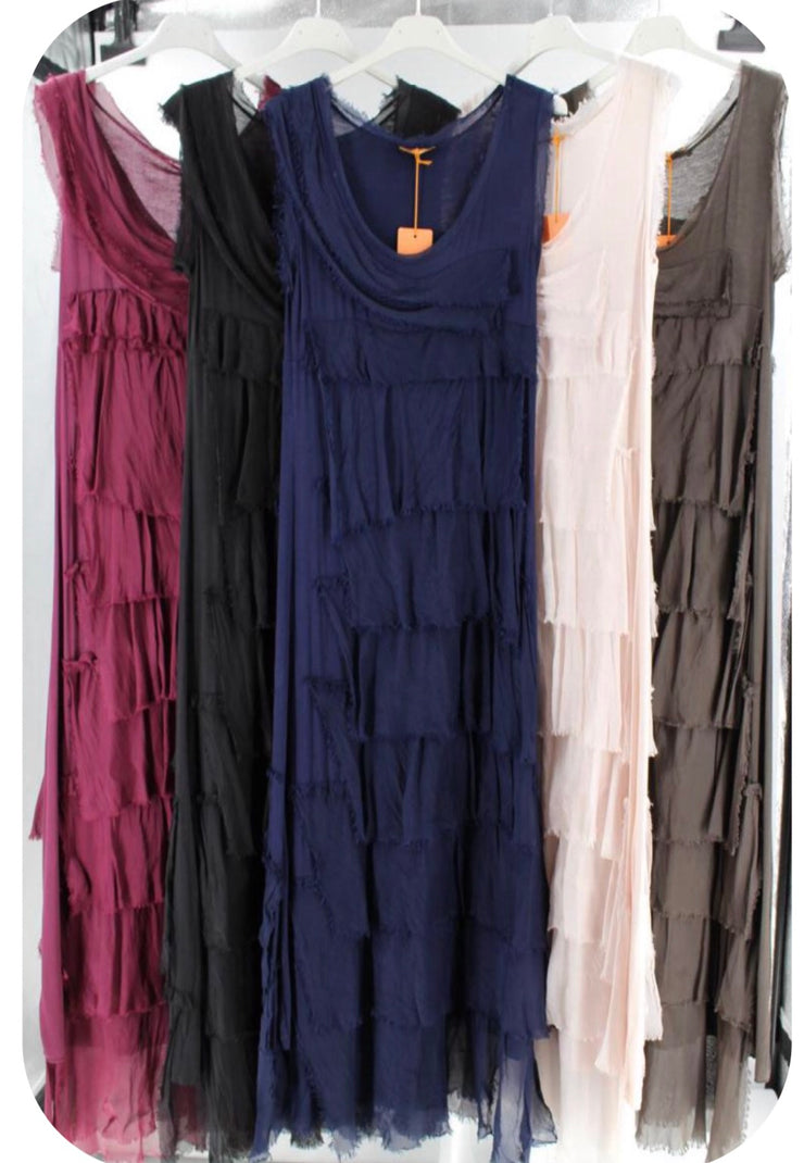 Dress - Italian Silk Tiered Juicy Secrets Dress - Italian Silk Tiered Juicy Secrets