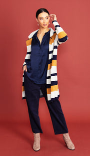 Jacket - Stripe Blazer Style Coatigan