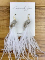 Earrings - Brides Feather Crochet