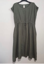 Dress - Italian Linen Drawstring Dress