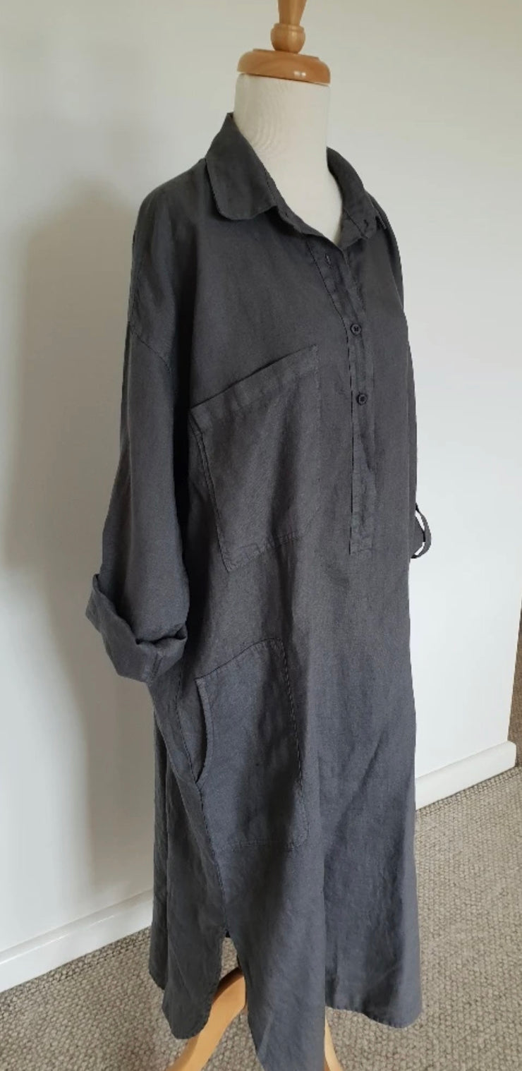 Dress - Soft Italian Linen Long Shirt