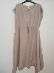 Dress - Italian Linen Drawstring Dress