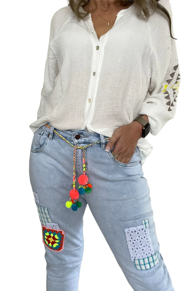 Pant - Romanzo Patch Pom Italian Jean