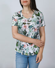 Top - Botanica V Neck Tee by JUMP