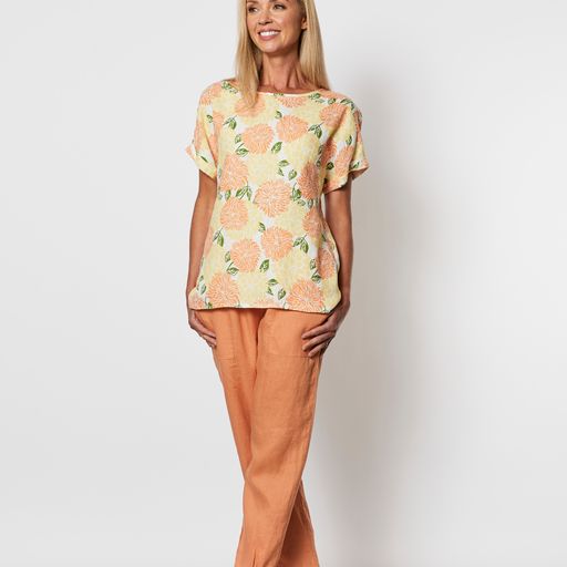 Top - GS Citrus Print Linen Shell