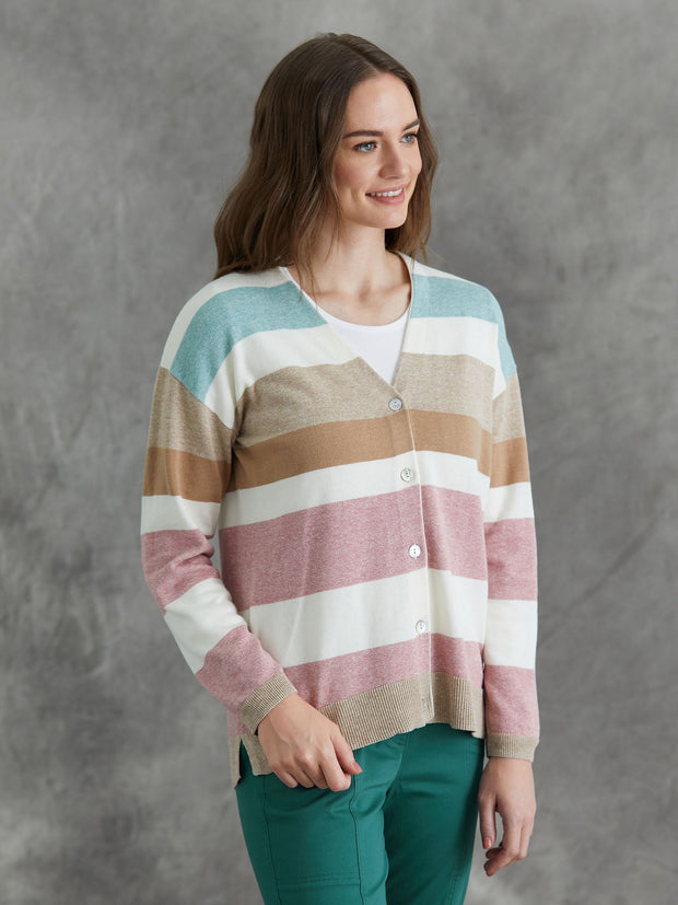 Cardigan - Soft Stripe by Yarra Trail