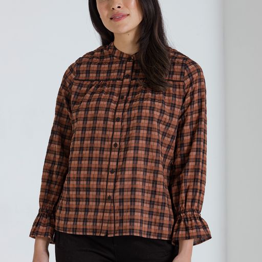 Top - L/S  Check Shirt by Marco Polo
