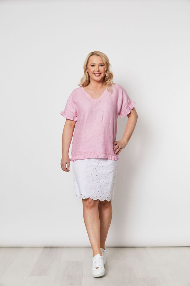 Top - Alex Ruffle Linen by GS