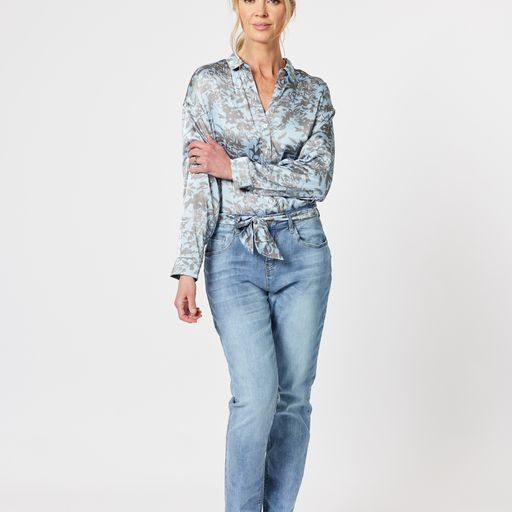 Top - GS Susie Floral Print Shirt with Belt