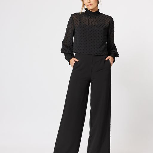 Top - Dobby Spot Blouse by Hammock & Vine