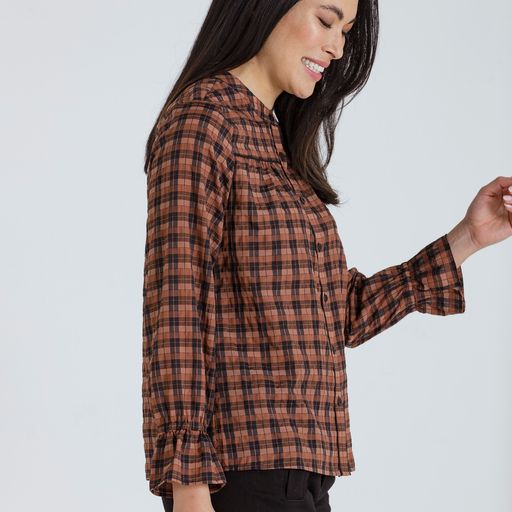Top - L/S  Check Shirt by Marco Polo