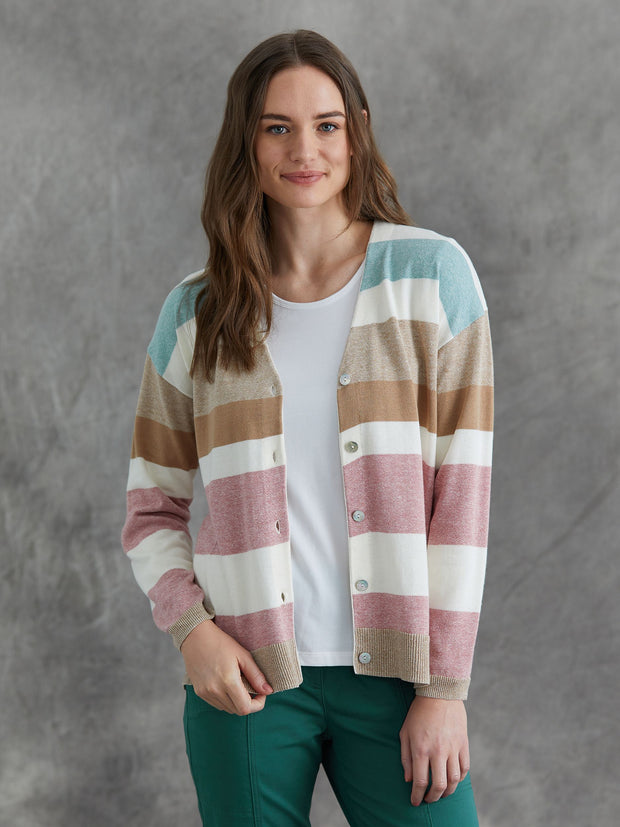Cardigan - Soft Stripe by Yarra Trail