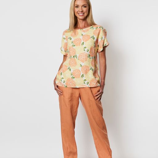 Top - GS Citrus Print Linen Shell