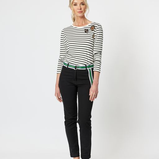 Top - GS Stripe Badge Detail Tee