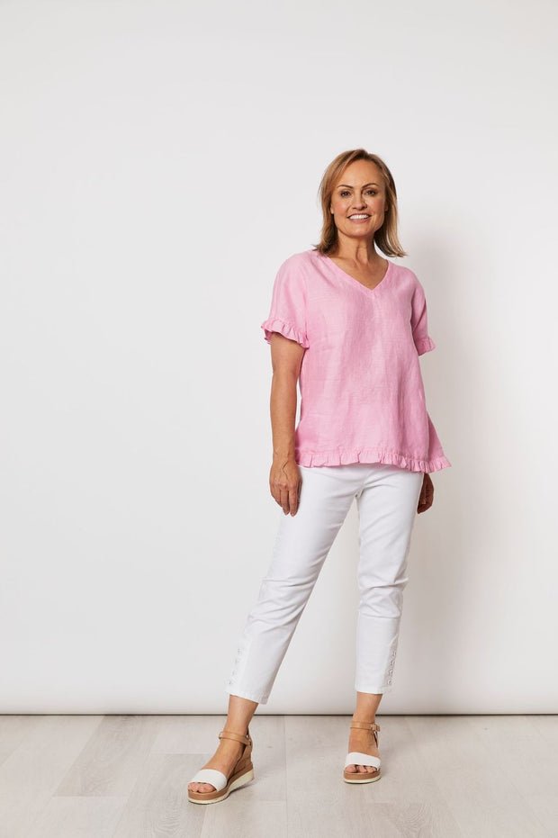 Top - Alex Ruffle Linen by GS